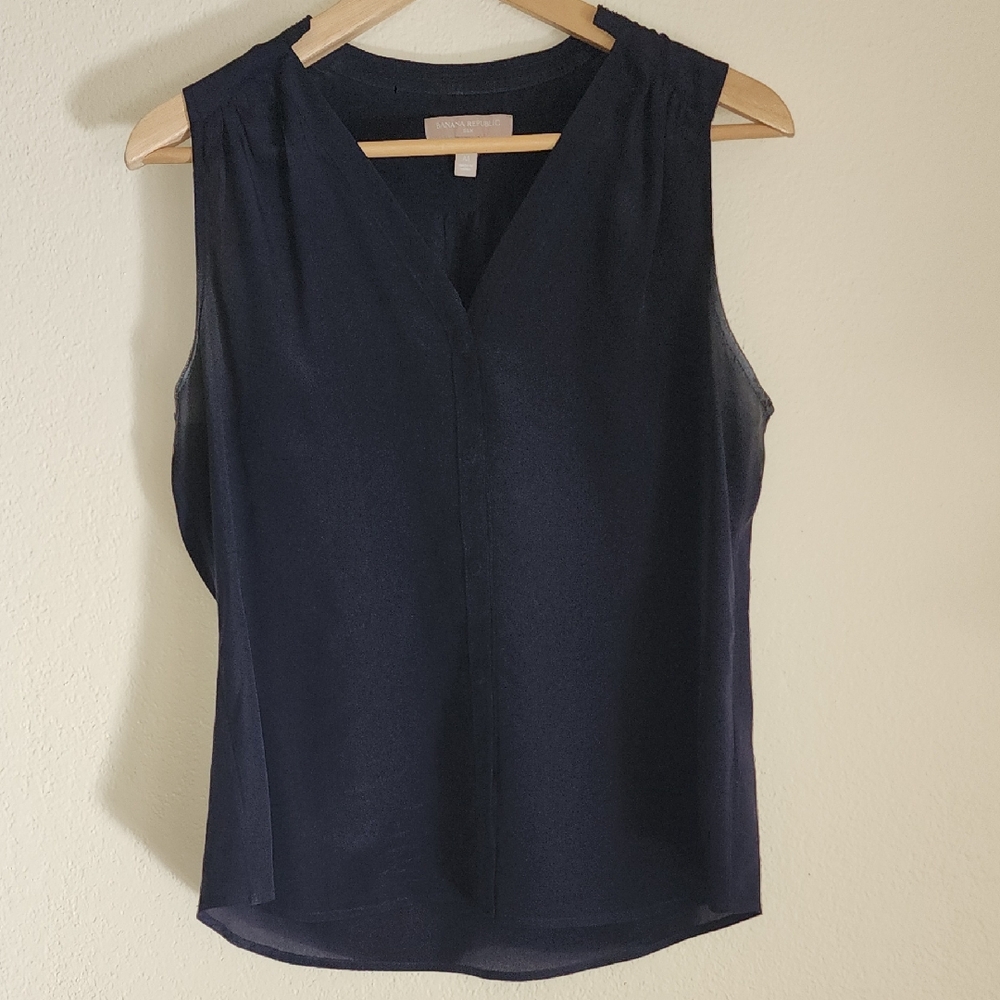 Banana Republic Navy Sleeveless Blouse